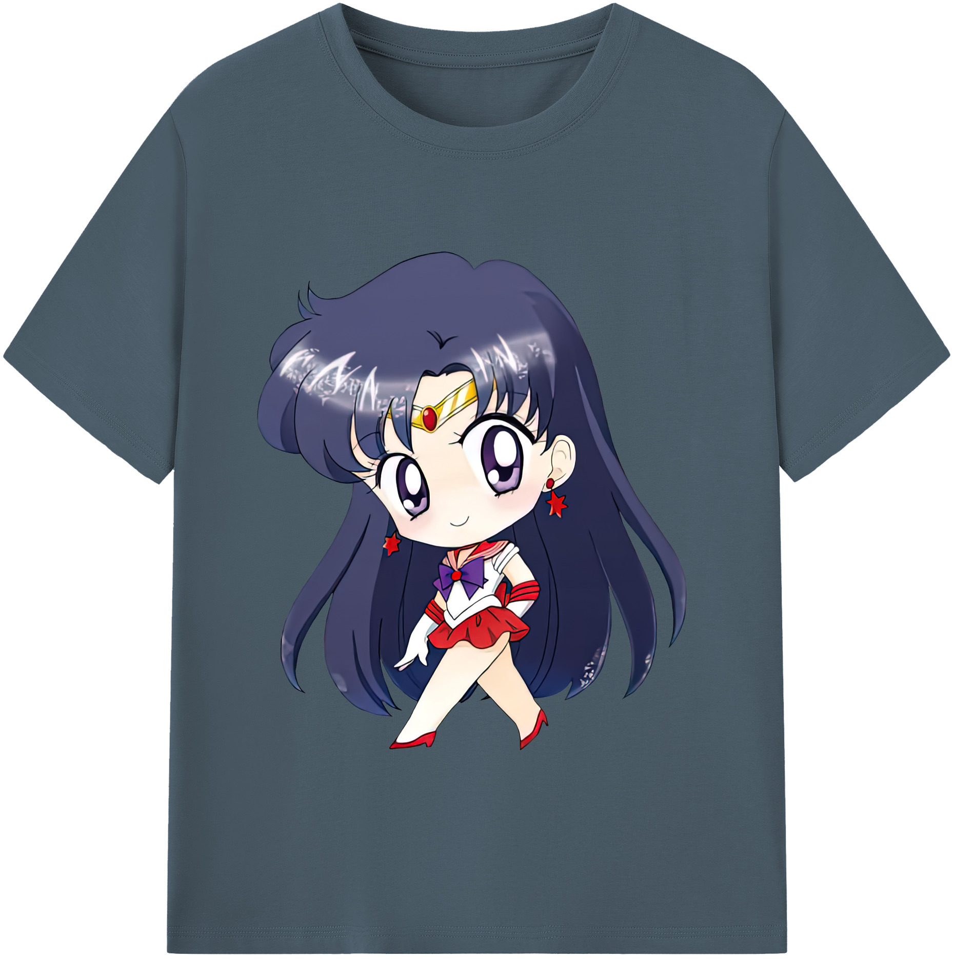 （画像用） 美少女戦士セーラームーン 火野レイ ひの レイ Sailor Moon Hino Rei （セーラーマーズ,Sailor Mars） 綿100％半袖Tシャツ（フロントプリント）